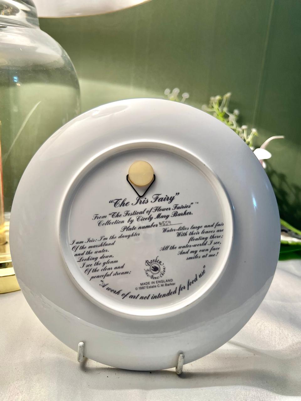 Border Fine Bone China Iris Fairy Wall Plate 18 cm