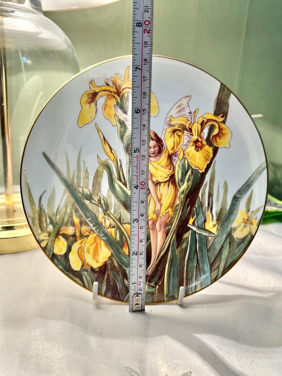 Border Fine Bone China Iris Fairy Wall Plate 18 cm
