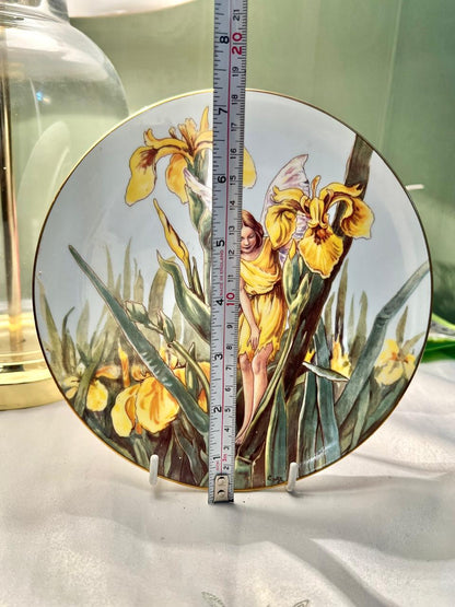 Border Fine Bone China Iris Fairy Wall Plate 18 cm