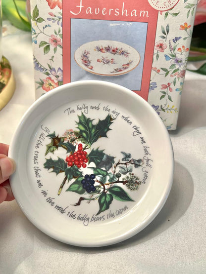 Portmeirion The Holly & The Ivy Coaster by Anwyl Cooper-Willis, Made in Britain, Boxed
