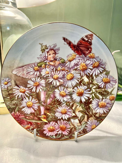 Border Fine Bone China Michaelmas Daisy Fairy Wall Plate 18 cm
