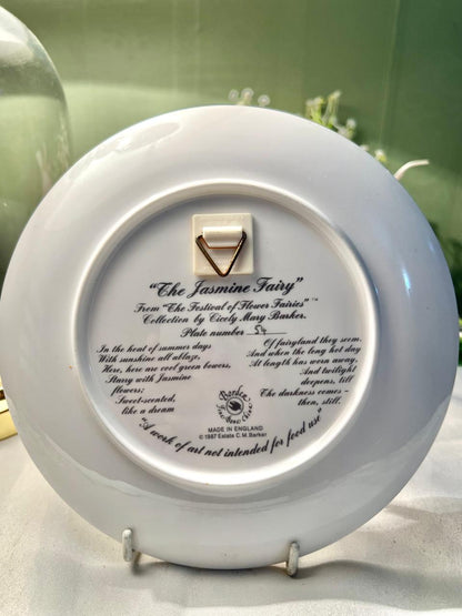 Border Fine Bone China Jasmine Fairy Wall Plate 7"