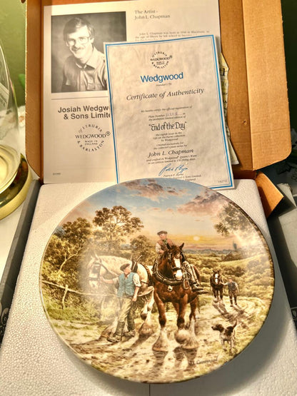 Wedgwood “End of the Day” 1990 Collector Plate by John L. Chapman – Life on the Farm, Limited Edition