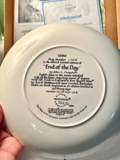 Wedgwood “End of the Day” 1990 Collector Plate by John L. Chapman – Life on the Farm, Limited Edition