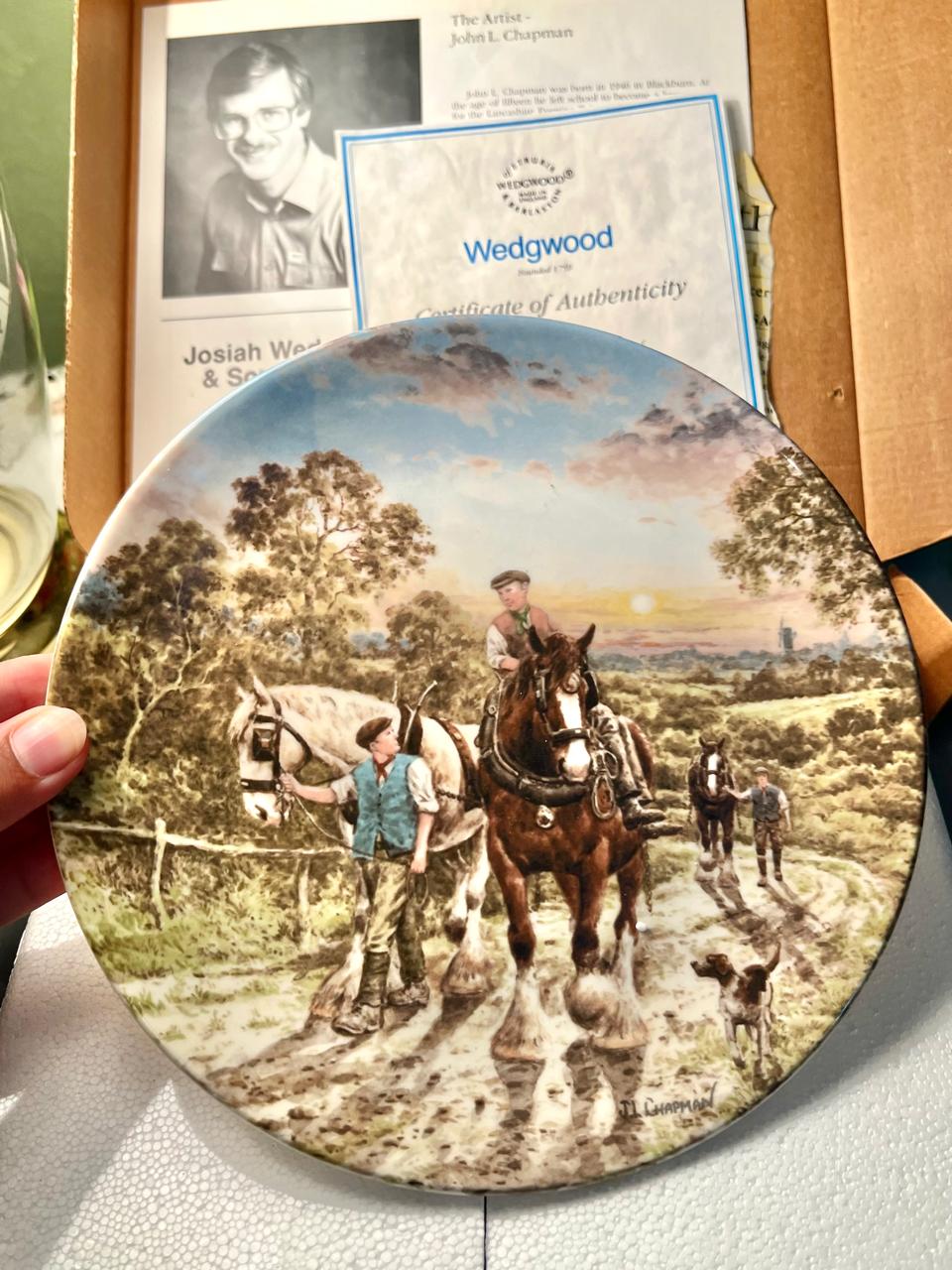 Wedgwood “End of the Day” 1990 Collector Plate by John L. Chapman – Life on the Farm, Limited Edition