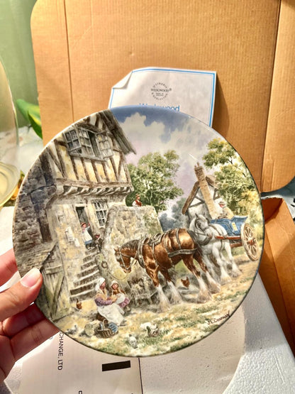 Wedgwood “Morning in the Farmyard” 1988 Collector Plate by John L. Chapman – Life on the Farm, Limited Edition with COA & Box