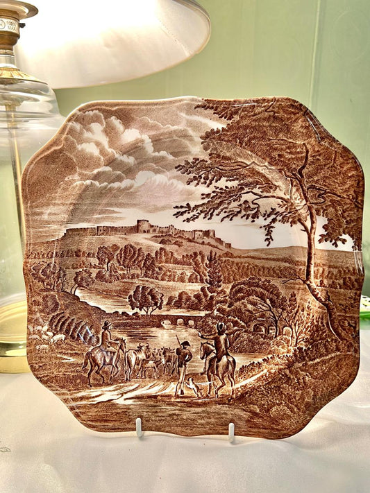 Johnson Brothers Road to Windsor Ironstone Brown Pottery Decor Plate  10"