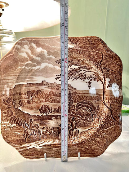 Johnson Brothers Road to Windsor Ironstone Brown Pottery Decor Plate  10"