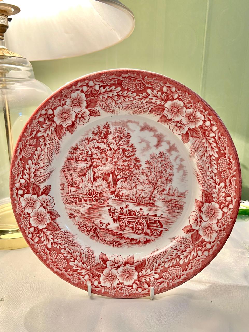 Broadhurst Constable Series Pink Pottery Ironstone Decor Plate 10"