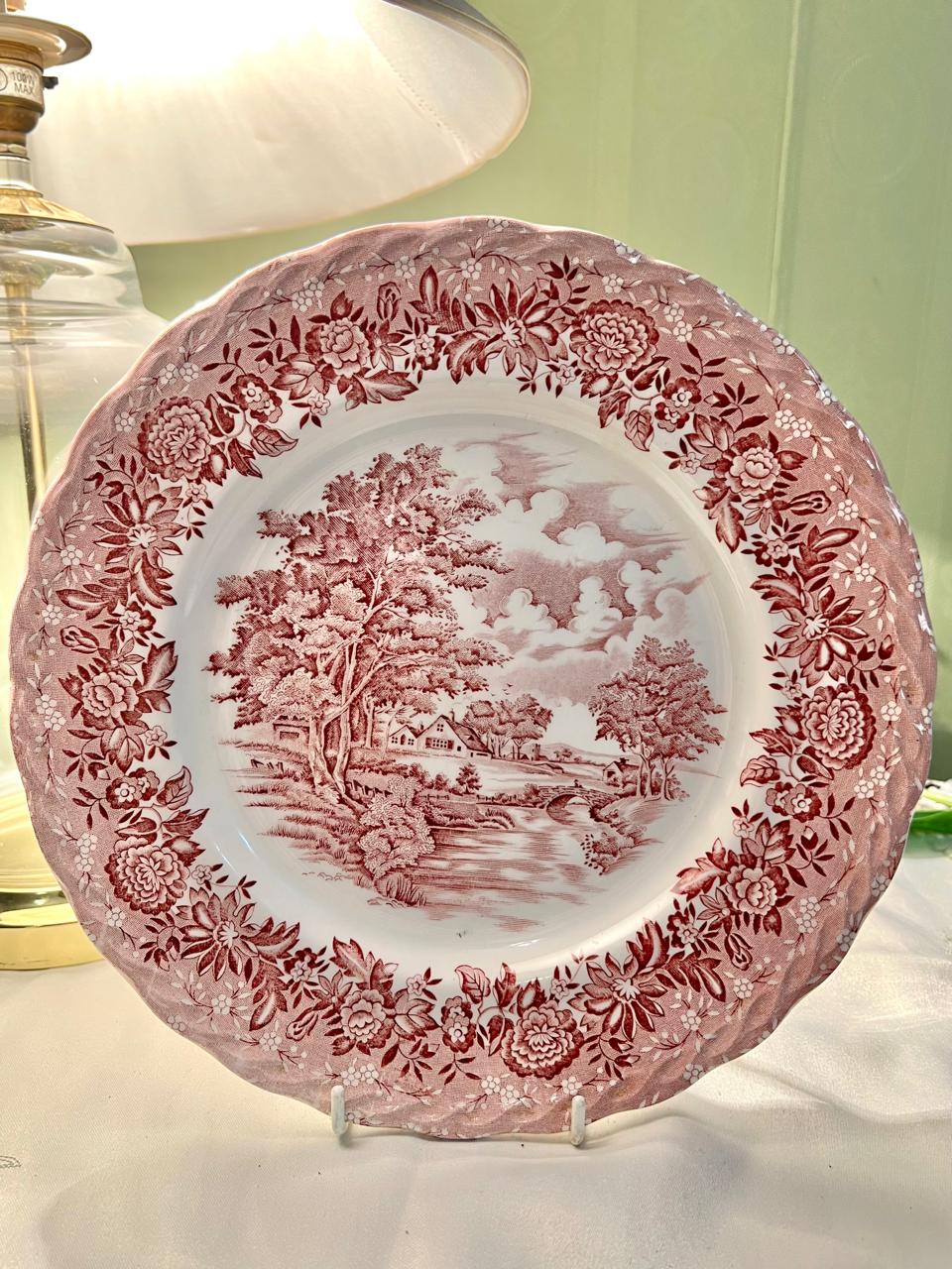 Pink Pottery W.H. Grindley Country Style Decor Plate 10"