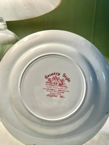 Pink Pottery W.H. Grindley Country Style Decor Plate 10"