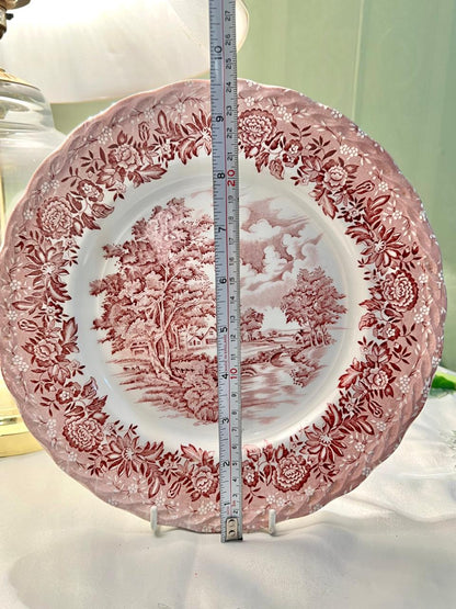 Pink Pottery W.H. Grindley Country Style Decor Plate 10"