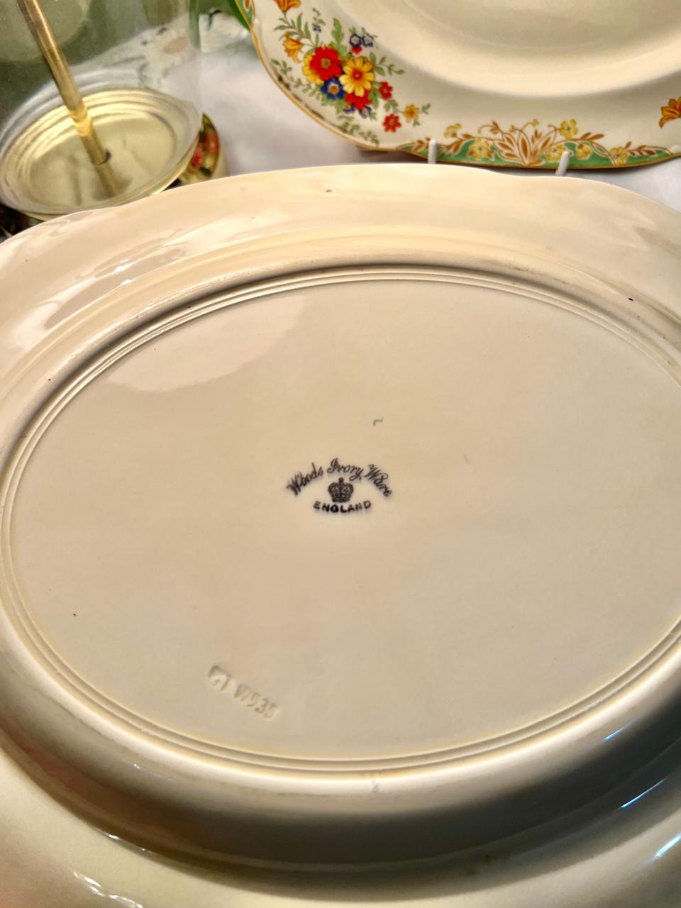 Woods Ivory Ware Floral Serving Platters 2 Piece Set 30cm & 36cm