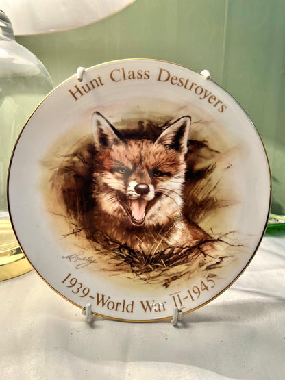 Hunt Class Destroyers WWII Bone China Fox Wall Plate 8"