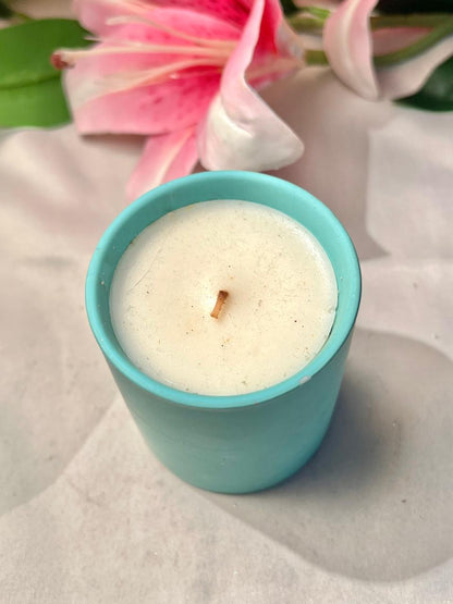 Turquoise Container Candle 8.5cm - 1 Piece