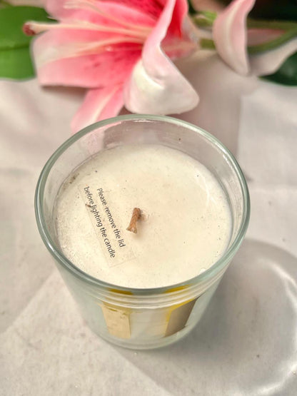 H Initial Crystal Container Candle 8cm - 1 Piece