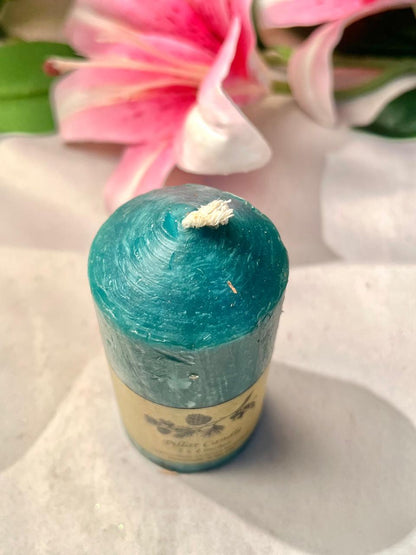 Teal Pillar Candle 4 Inch 16 Hour Burn Time - 1 Piece