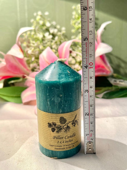 Teal Pillar Candle 4 Inch 16 Hour Burn Time - 1 Piece