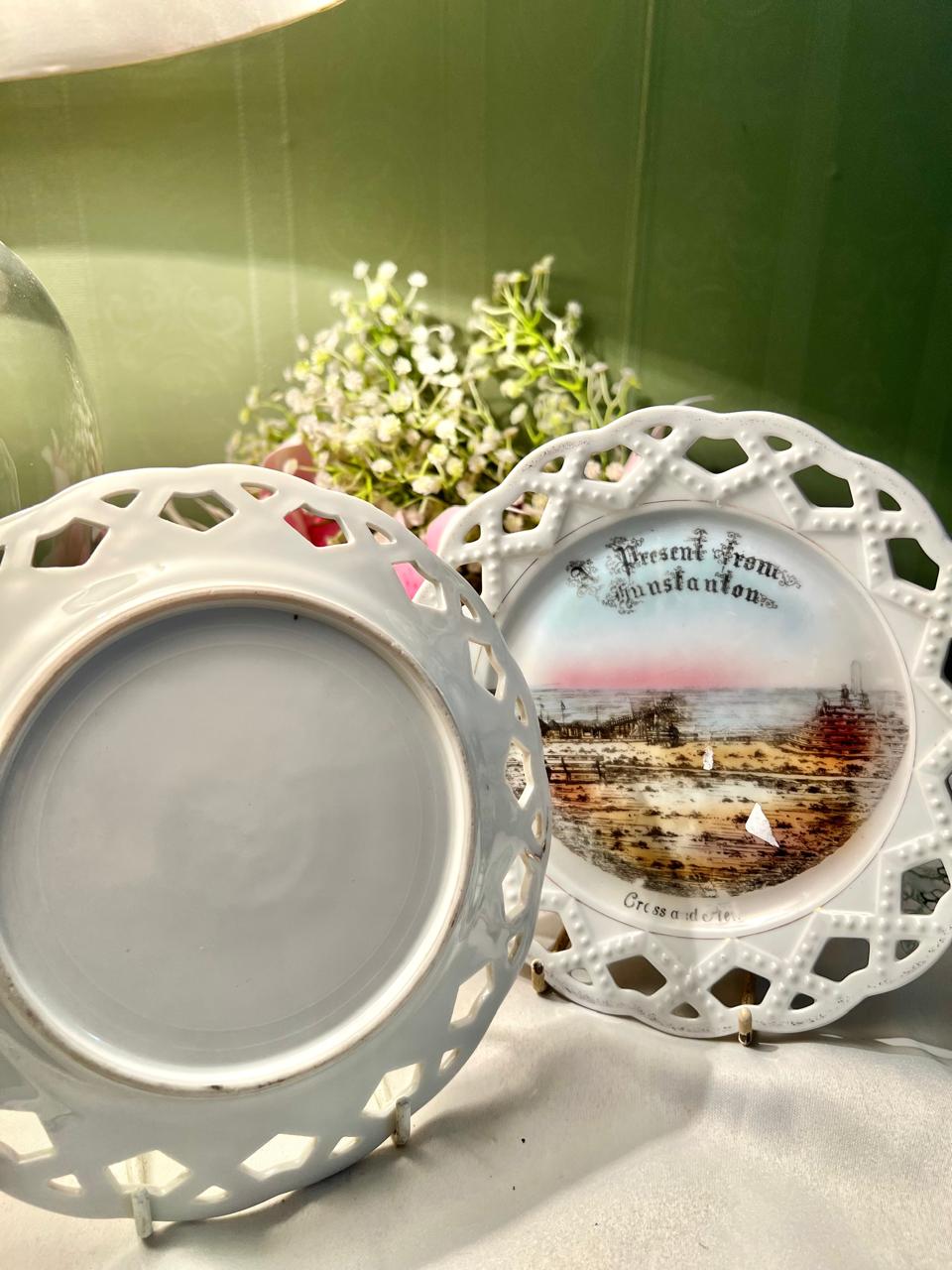 English Seaside Scenic Decorative Wall Plates Set of 2 (7")