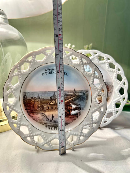 English Seaside Scenic Decorative Wall Plates Set of 2 (7")