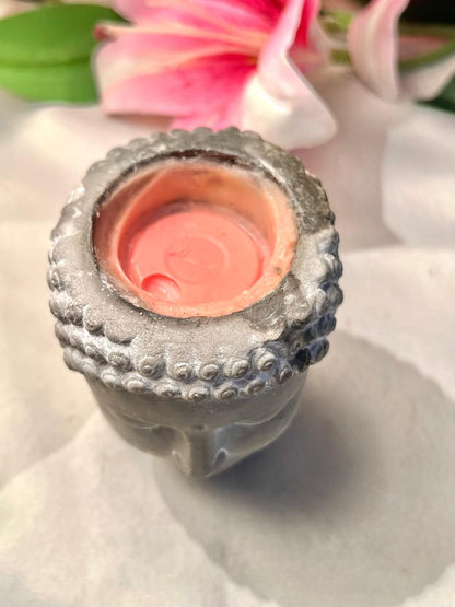 Buddha Head Candle Holder Grey 10cm - 1 Piece