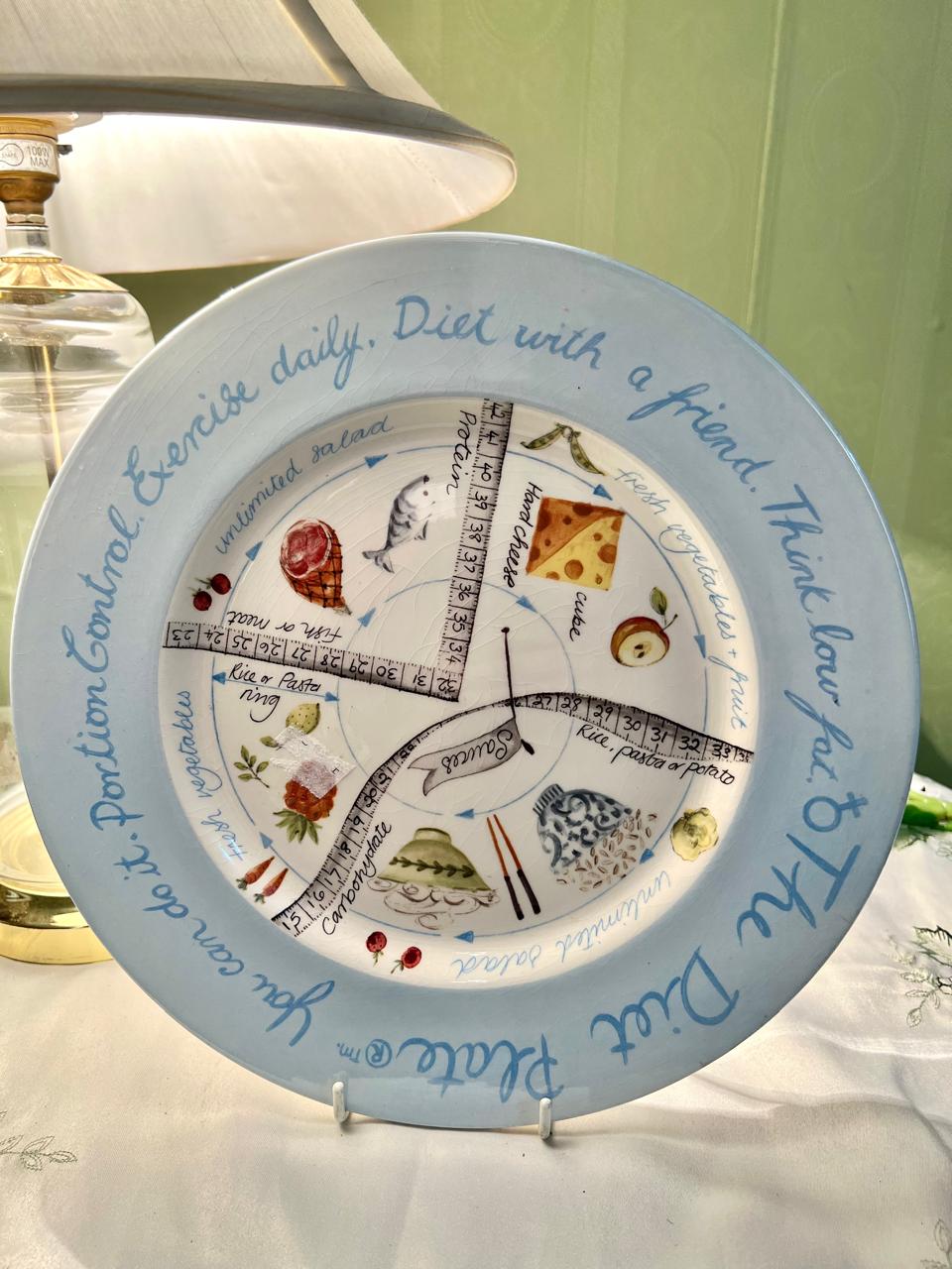 Royal Stafford The Diet Plate Blue Portion Control Plate 10"