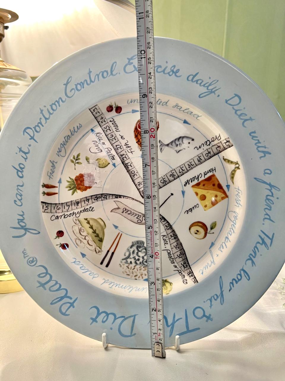 Royal Stafford The Diet Plate Blue Portion Control Plate 10"