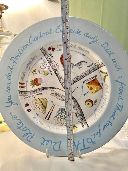 Royal Stafford The Diet Plate Blue Portion Control Plate 10"