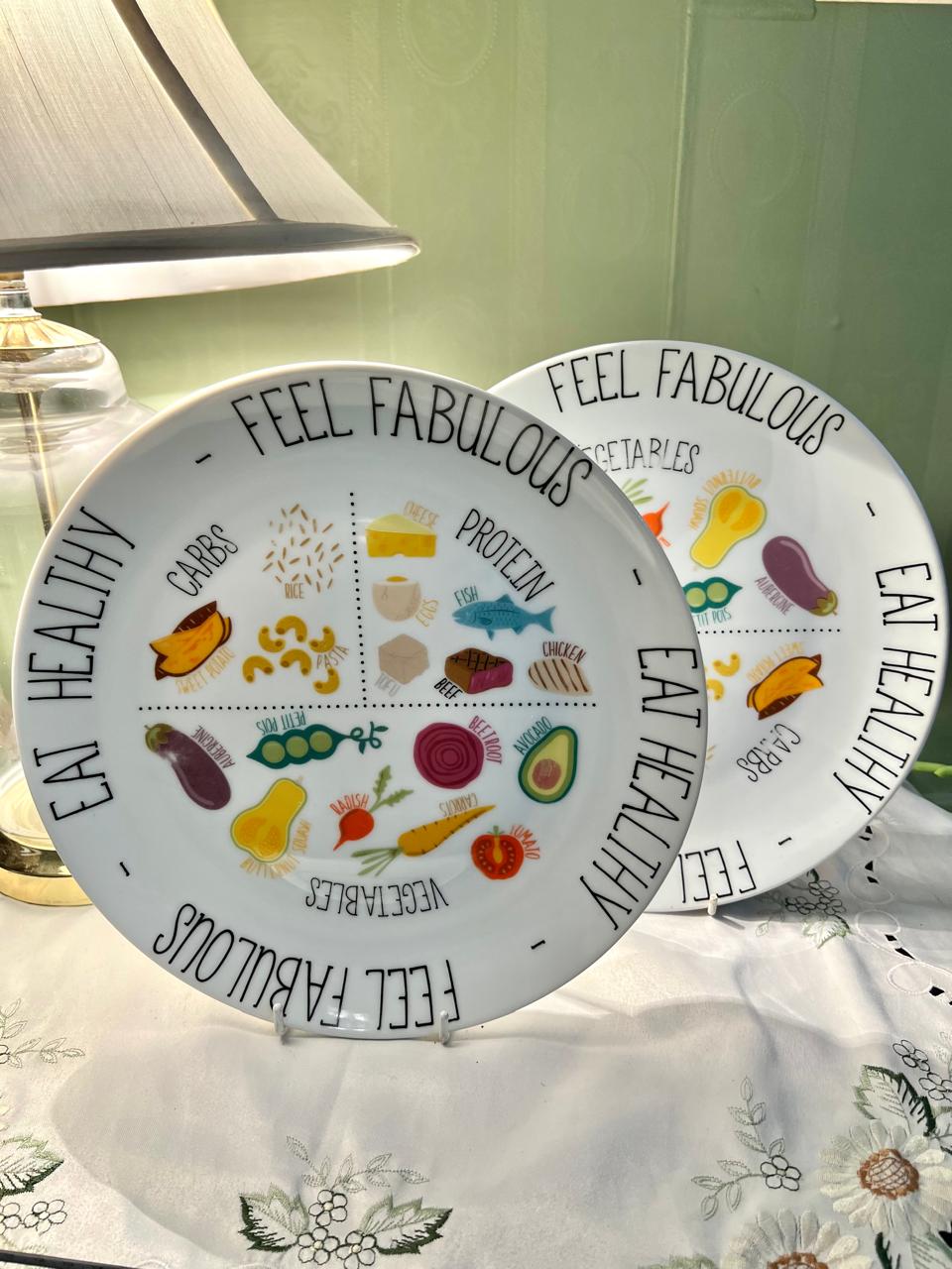 Homestore Feel Fabulous Healthy Eating Plates Set of 2 10"