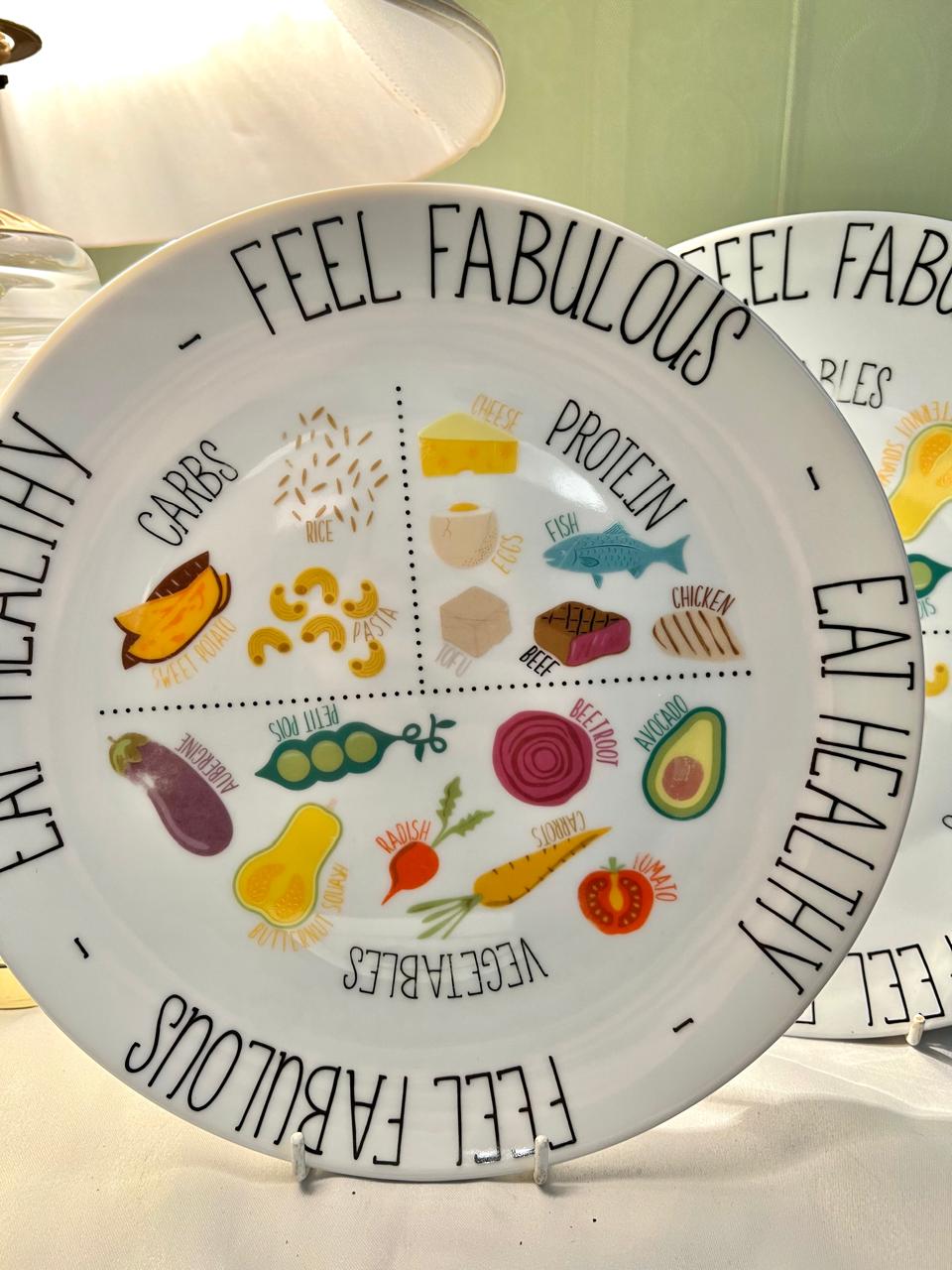 Homestore Feel Fabulous Healthy Eating Plates Set of 2 10"