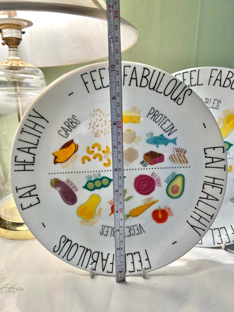 Homestore Feel Fabulous Healthy Eating Plates Set of 2 10"