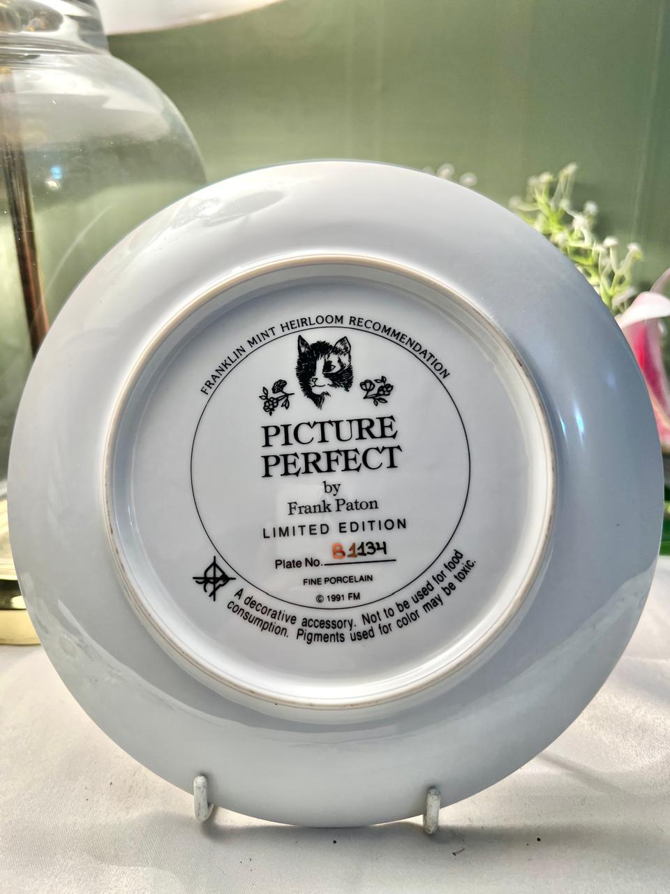Franklin Mint Picture Perfect Cat Decorative Plate 20cm