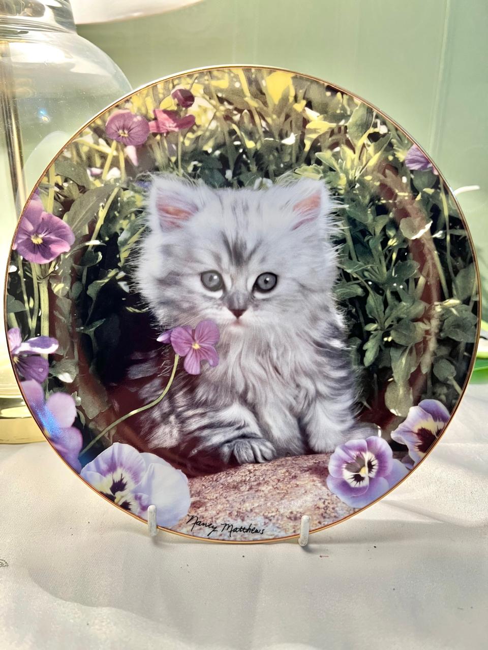 Franklin Mint Purrfect Pose Cat Decorative Plate 20cm