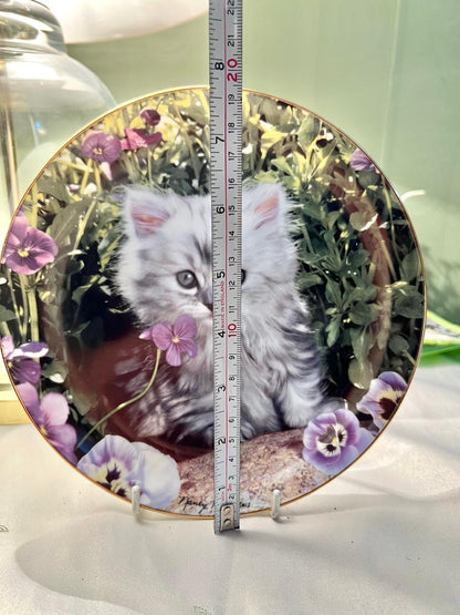 Franklin Mint Purrfect Pose Cat Decorative Plate 20cm
