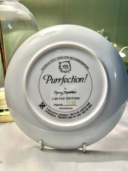 Franklin Mint Purrfection Cat Decorative Plate 20cm