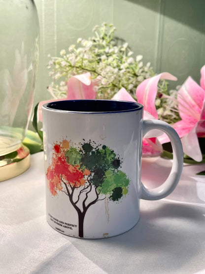 White Tree Design Mug Navy Interior 10cm