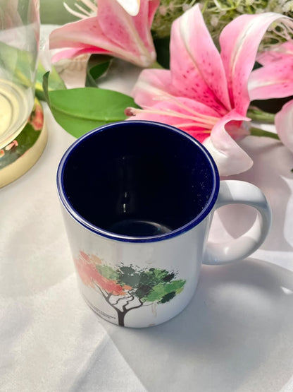 White Tree Design Mug Navy Interior 10cm