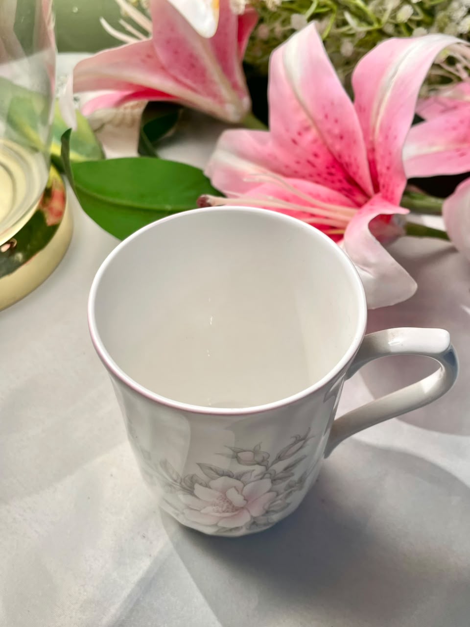 Roy Kirkham Bone China Pink Floral Mug 10cm