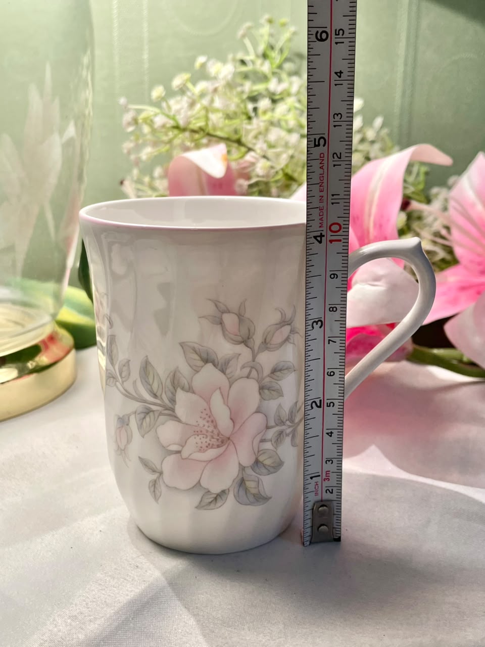 Roy Kirkham Bone China Pink Floral Mug 10cm
