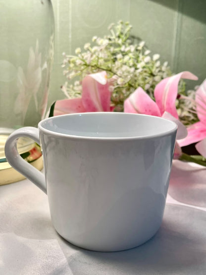 Ikea Plain White Ceramic Soup Mug Large 10cm