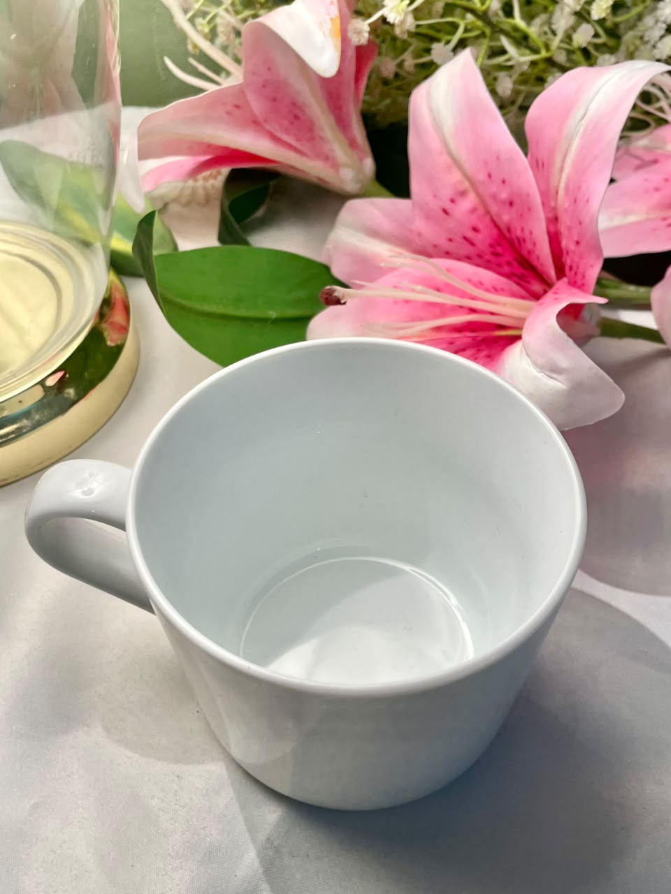 Ikea Plain White Ceramic Soup Mug Large 10cm