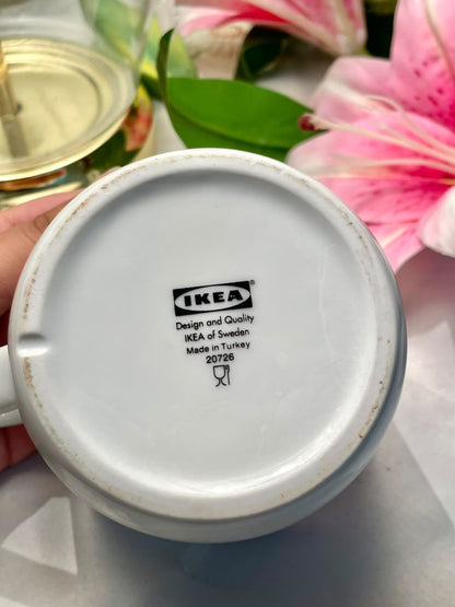 Ikea Plain White Ceramic Soup Mug Large 10cm