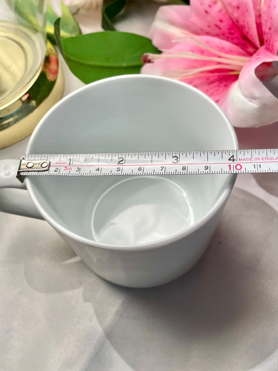 Ikea Plain White Ceramic Soup Mug Large 10cm