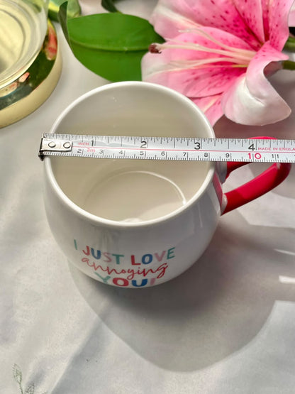 Sportswift “I Just Love Annoying You” Novelty Mug Pink Handle 9cm