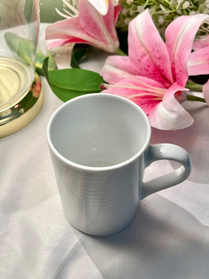 John Lewis White Textured Ceramic Mug 10cm