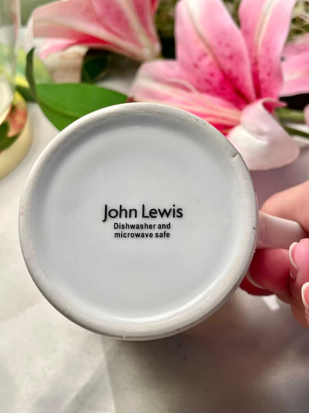 John Lewis White Textured Ceramic Mug 10cm
