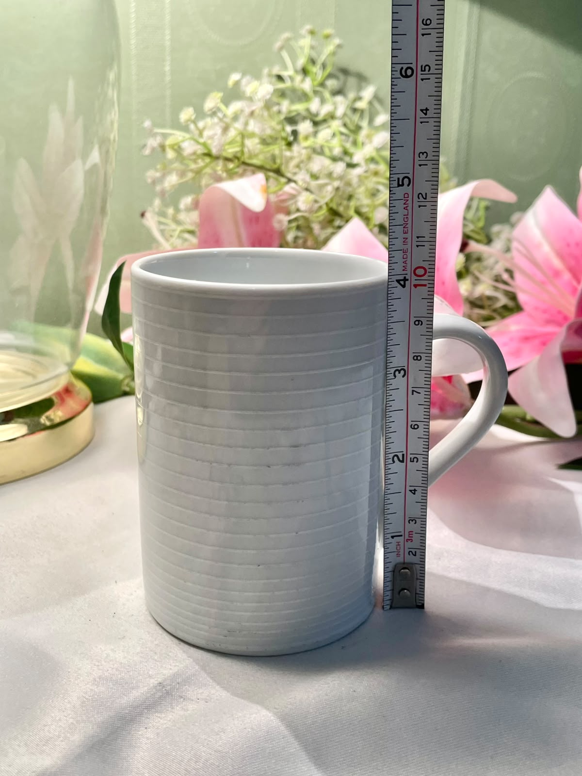 John Lewis White Textured Ceramic Mug 10cm