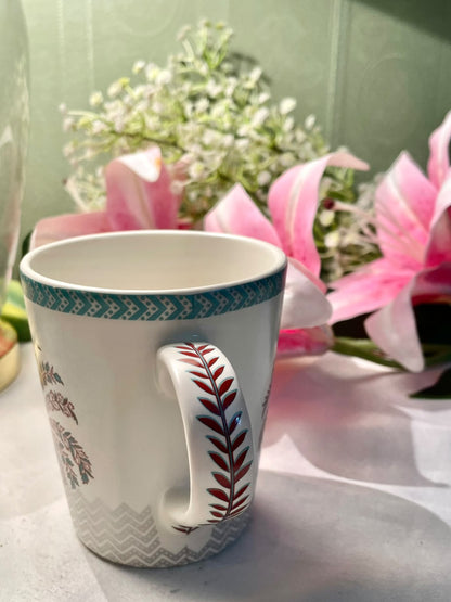 Teal Botanical Tree Pattern Mug 10cm