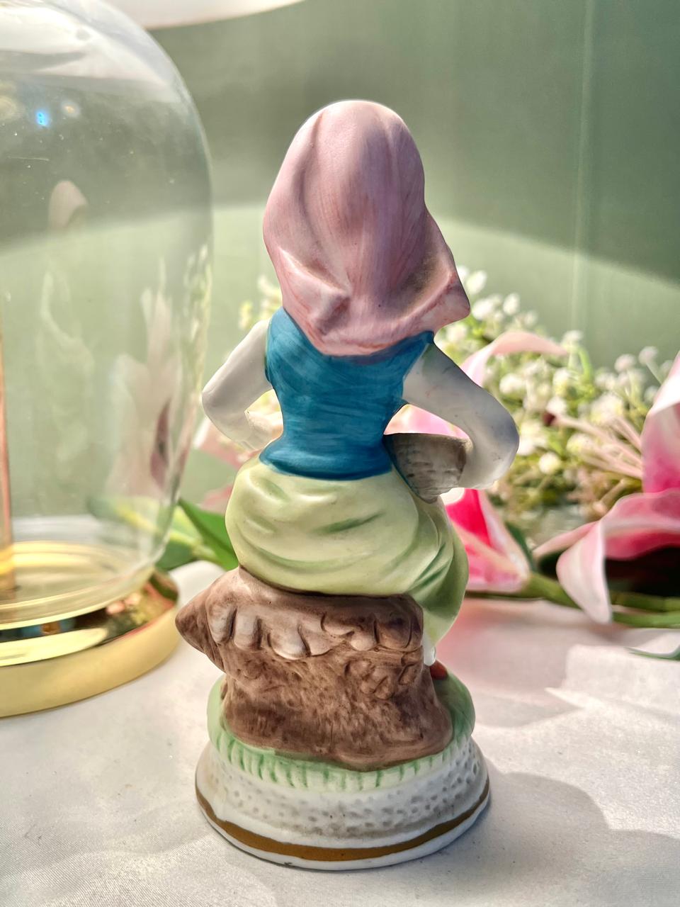 Victorian Lady with Goose Porcelain Figurine 15cm