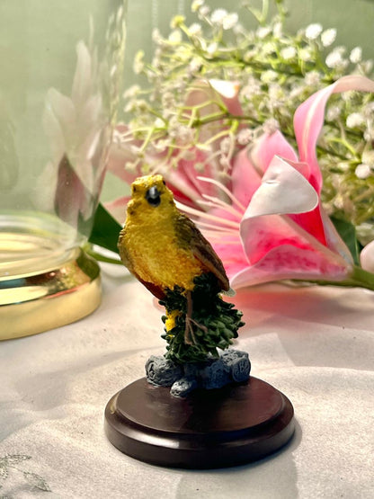 Miniature Yellow Bird Figurine Home Decor 4 in